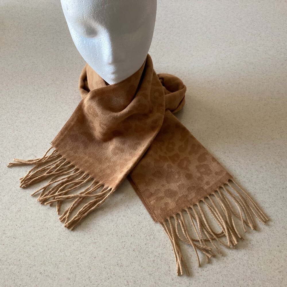Merona Brown Animal Print Woven Scarf NWT